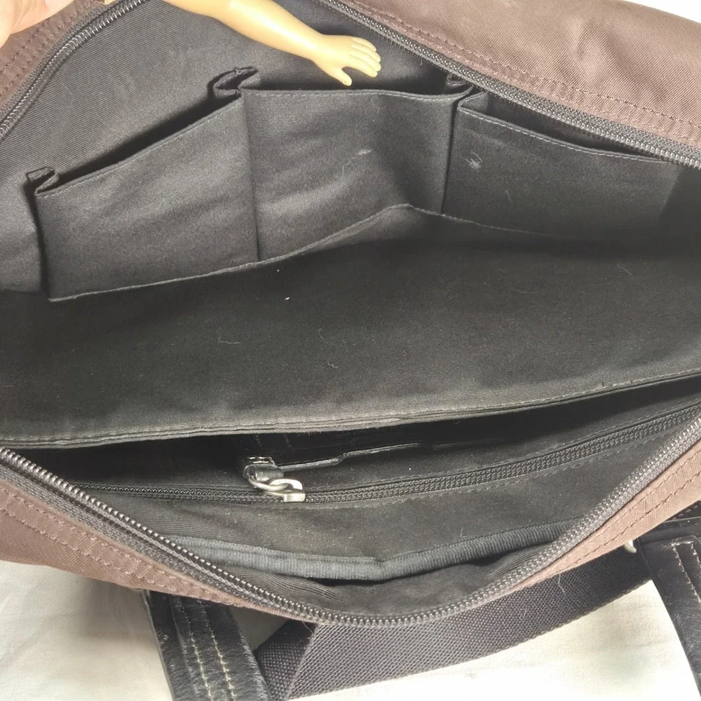 Coach 70681 Varick Nylon Messenger Bag Laptop Brown Briefcase Unisex 16x11x4.5